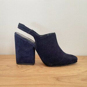 Rachel Comey Kai Navy Suede Slingback Mules / Size 5